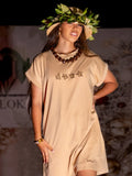 Embroidered Pua Kukui Tshirt dress
